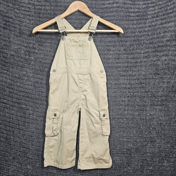Polo Ralph Lauren Other - Polo Ralph Lauren Overalls BiB 24 Months Tan Kacki Toddlers Cargo Pockets Snaps